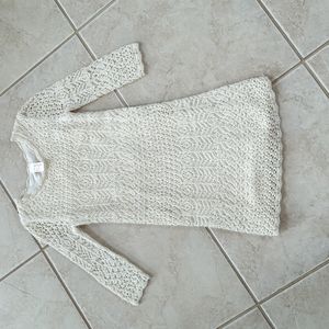 Girls size 7/8 cream fall winter beach sweater dress